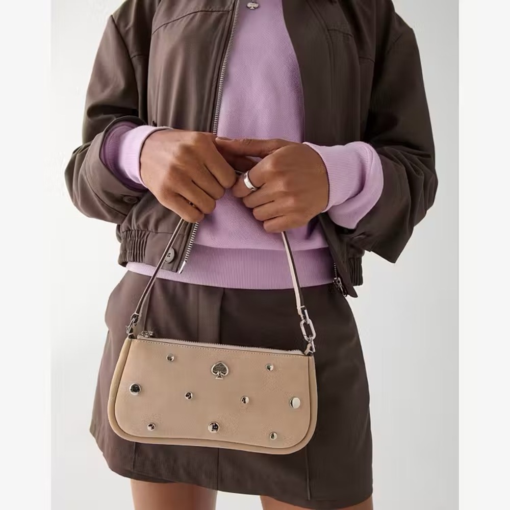 Kate Spade Kayla suede studs convertible wristlet mini Bag